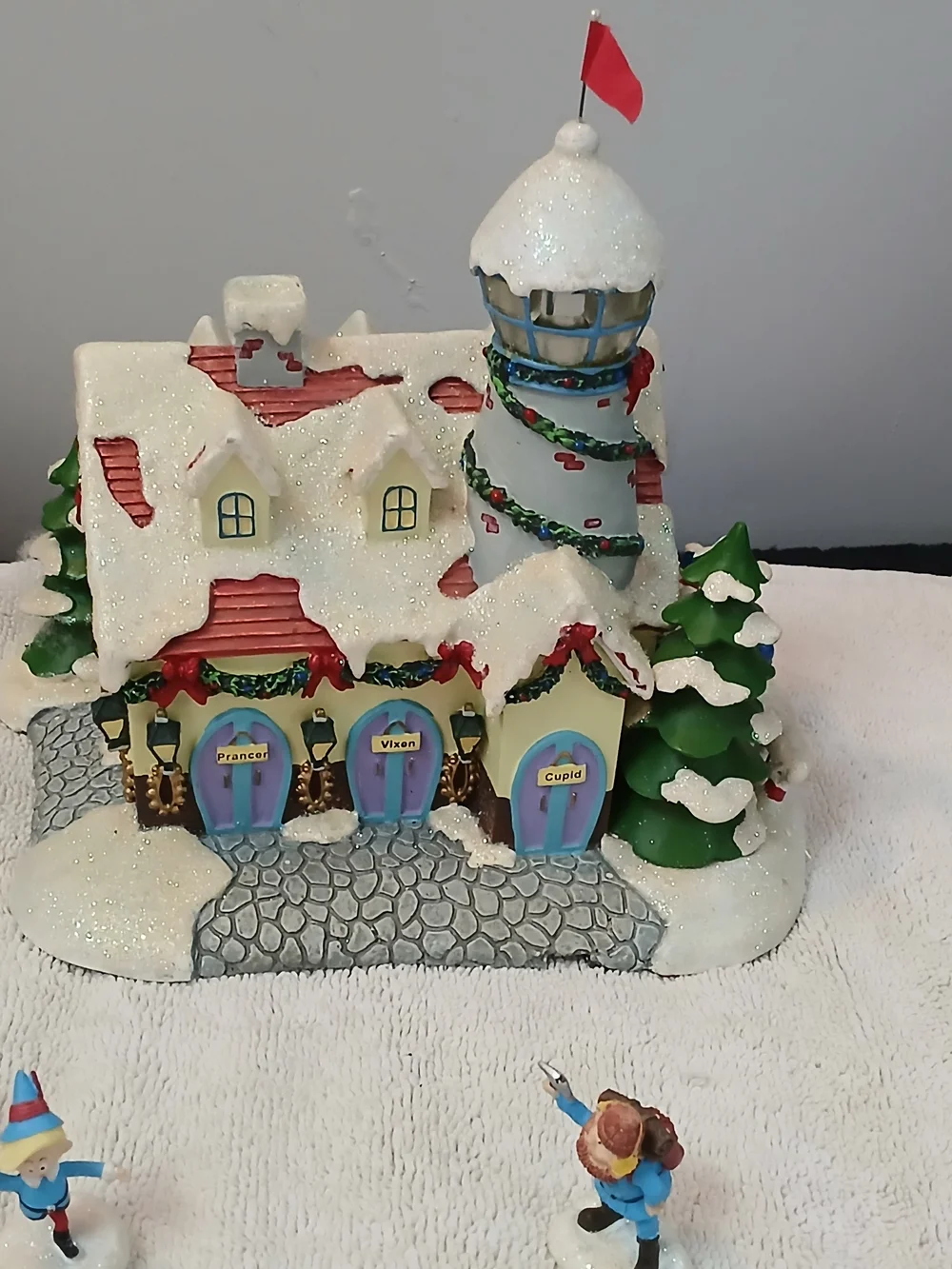 Unbranded Green & Cream Holiday Light-Up Village House